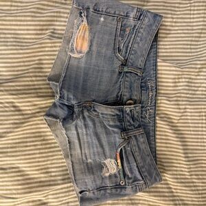 American Eagle Outfitters Faded Blue Denim Shorts